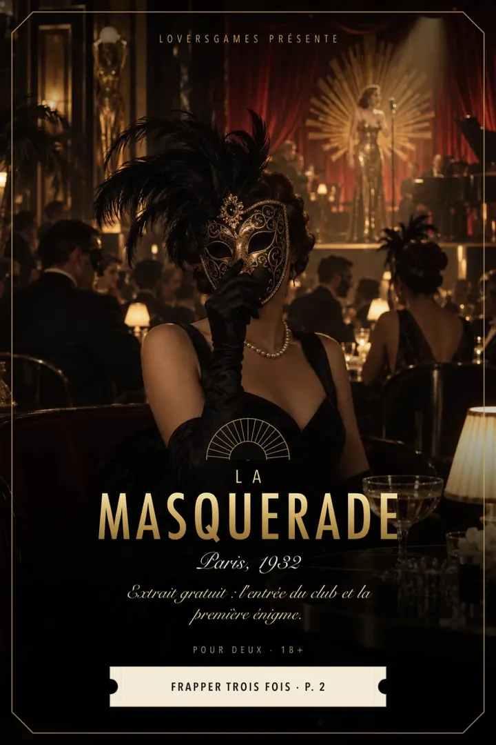 Couverture de La Masquerade : une femme au masque vénitien dans un cabaret Art déco, Paris 1932